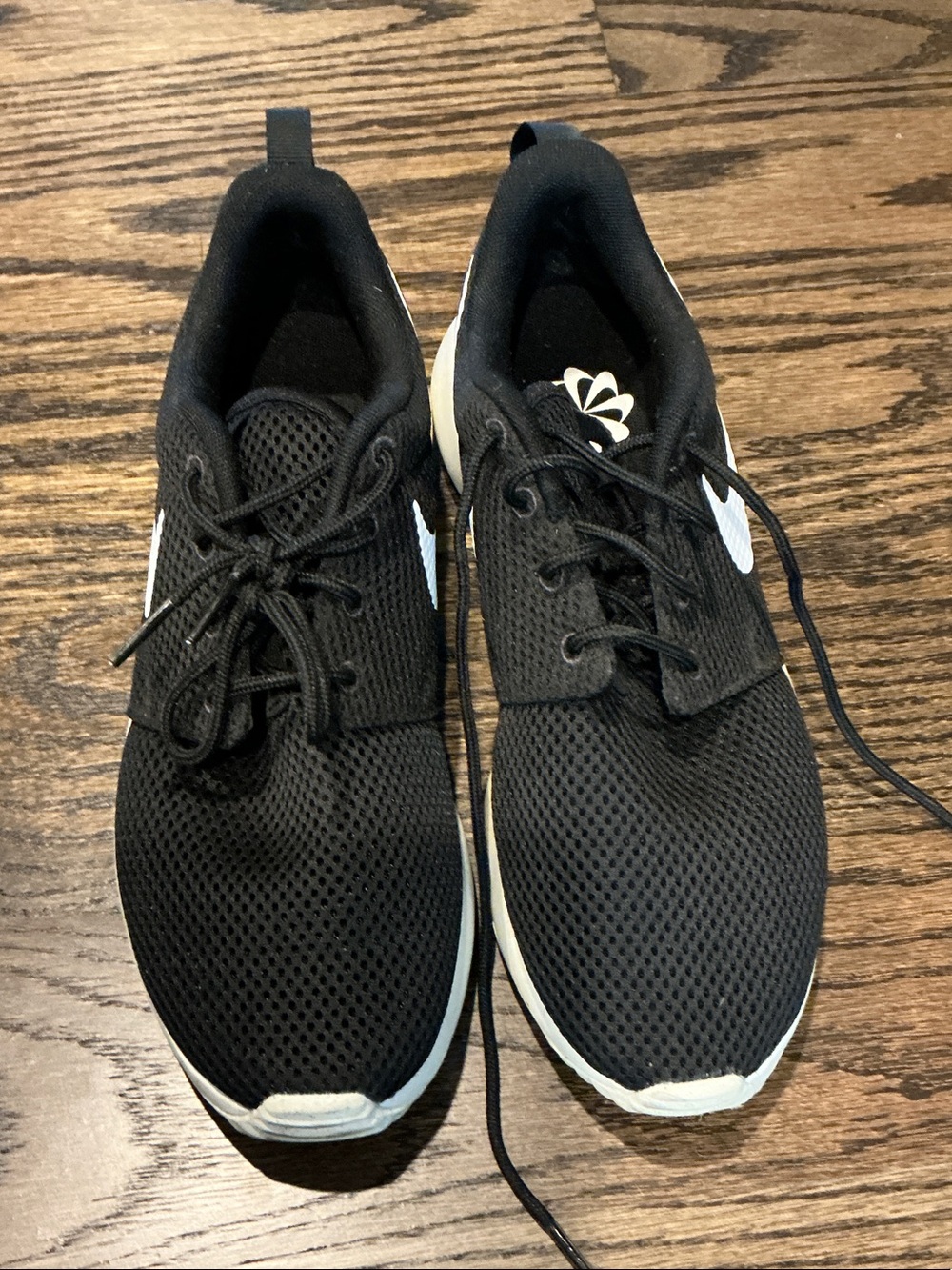 Nike Kids Black Mesh Athletic Sneakers with White Swoosh